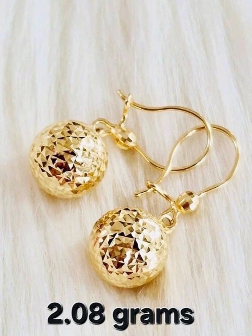18k Solid Gold Drop Earring